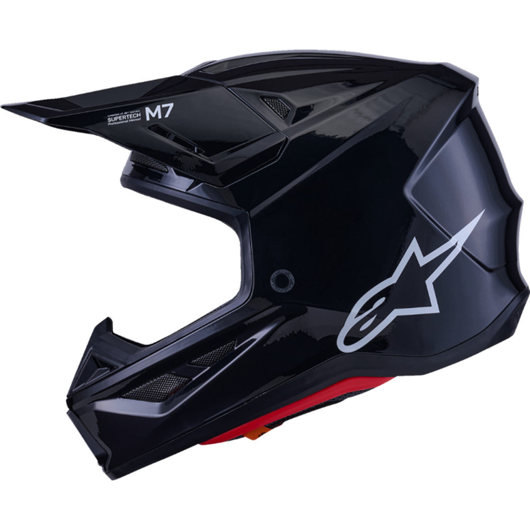 Alpinestars SM7 Solid Helmet Gloss Black - Left Side View