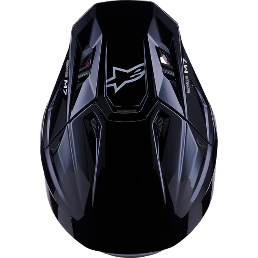 Alpinestars SM7 Solid Helmet Gloss Black - Top Down View