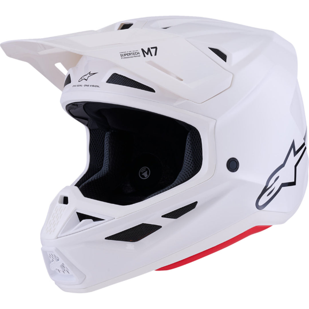 Alpinestars SM7 Solid Helmet Gloss White - Front Left Side View
