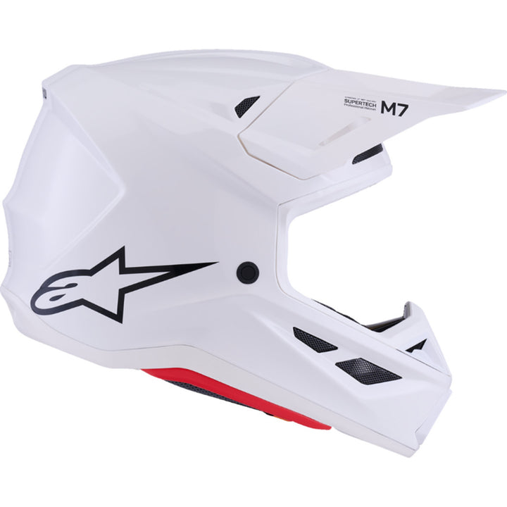 Alpinestars SM7 Solid Helmet Gloss White - Right Side View