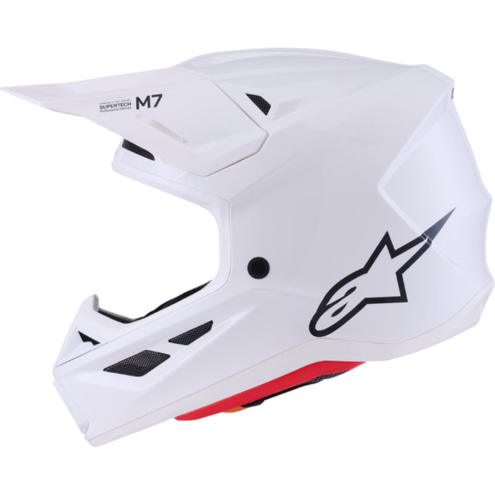 Alpinestars SM7 Solid Helmet Gloss White - Left Side View