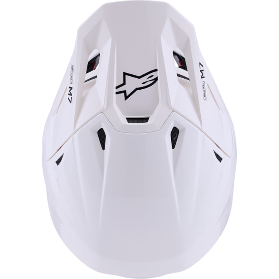 Alpinestars SM7 Solid Helmet Gloss White - Top Down View