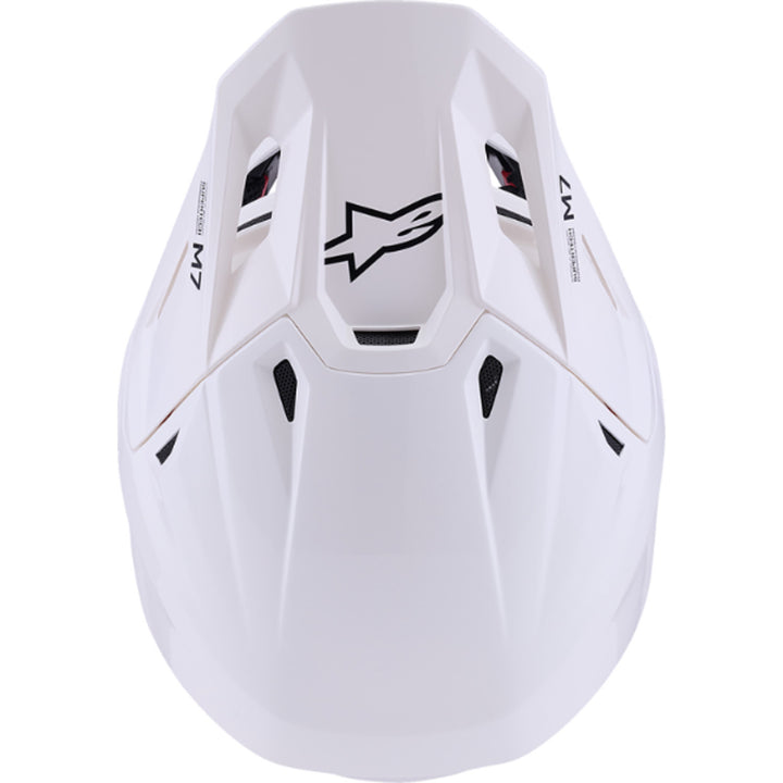 Alpinestars SM7 Solid Helmet Gloss White - Top Down View