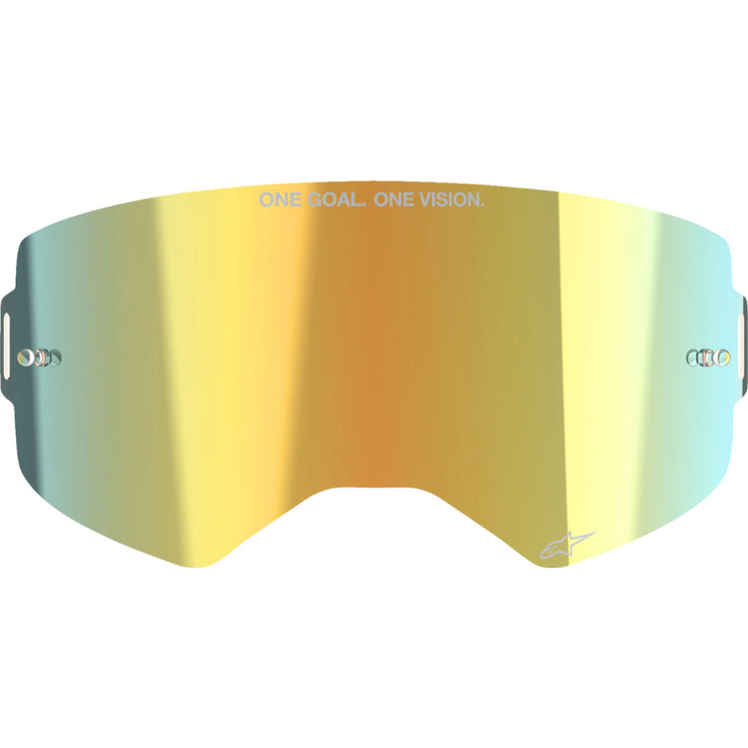 Alpinestars Supertech Goggle Replacement Lens - ABS Vision Mirror Gold Mirror - Front View