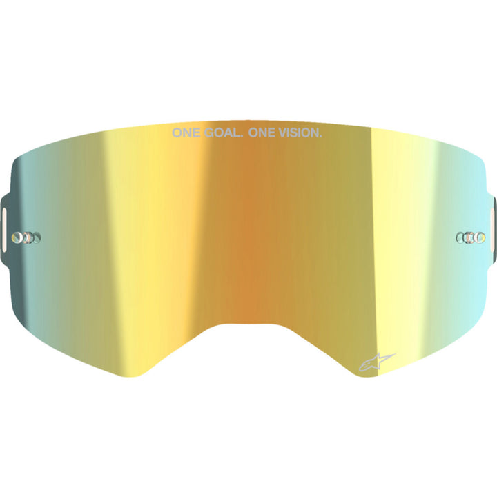 Alpinestars Supertech Goggle Replacement Lens - ABS Vision Mirror Gold Mirror - Front View