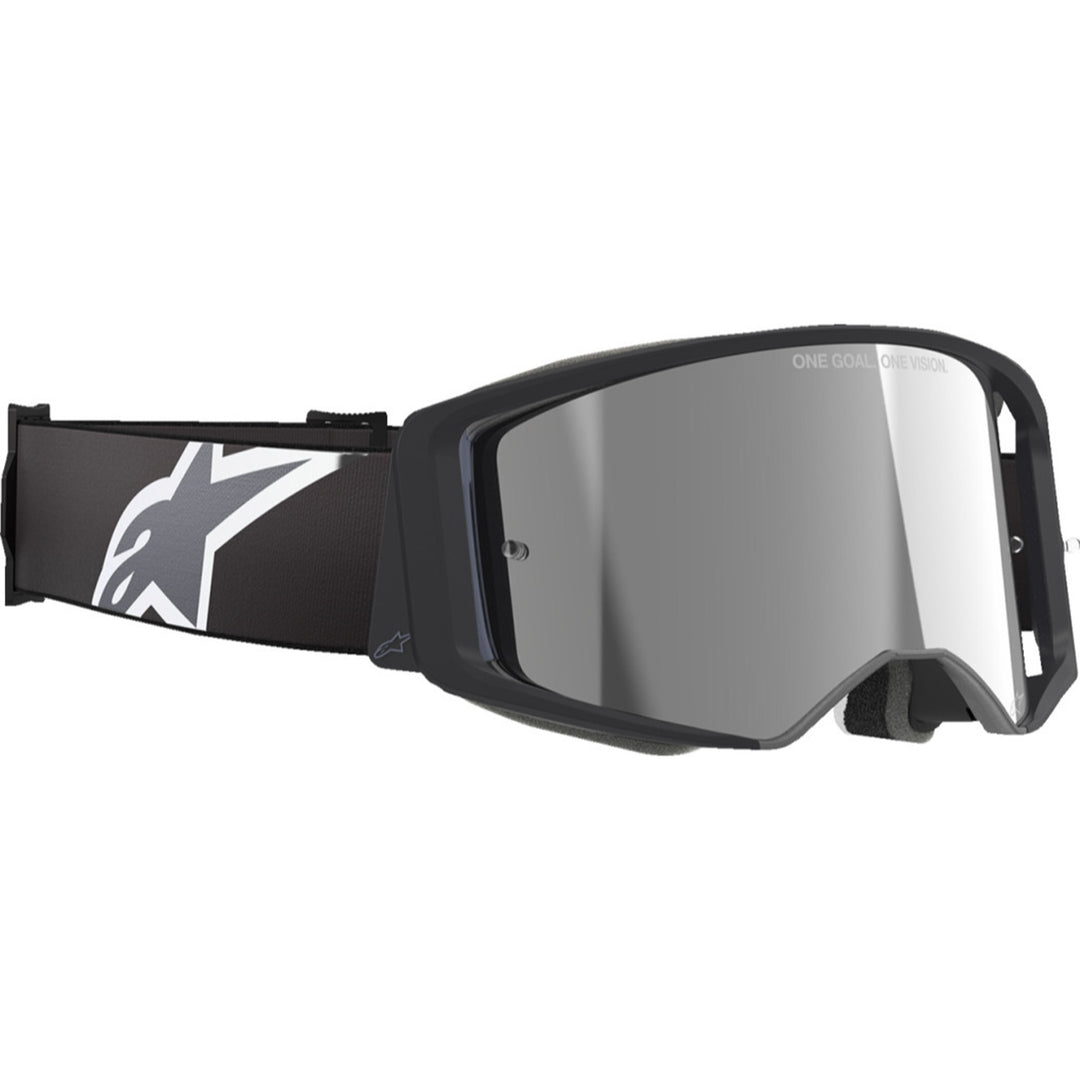 Alpinestars Supertech Corp Goggles - ABS Vision Mirrored Black/Gray - Silver Mirror - Front Right Side View
