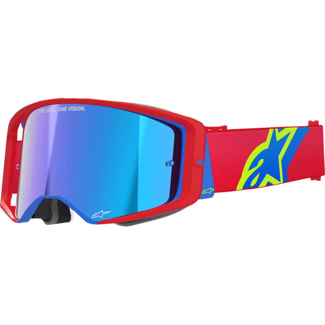 Alpinestars Supertech Corp Goggles - ABS Vision Mirrored Red/Blue - Blue Mirror - Front Left Side View