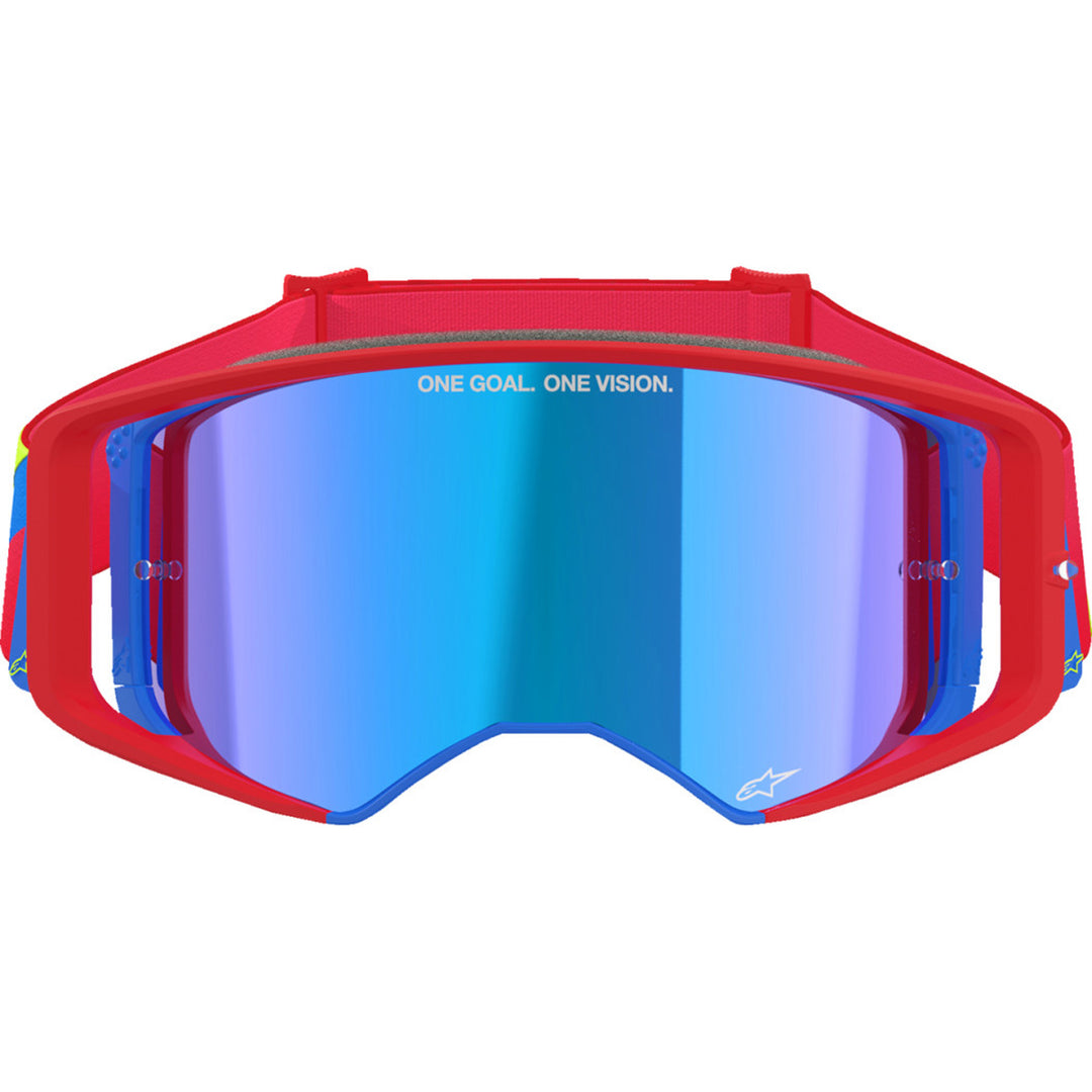 Alpinestars Supertech Corp Goggles - ABS Vision Mirrored Red/Blue - Blue Mirror - Front View