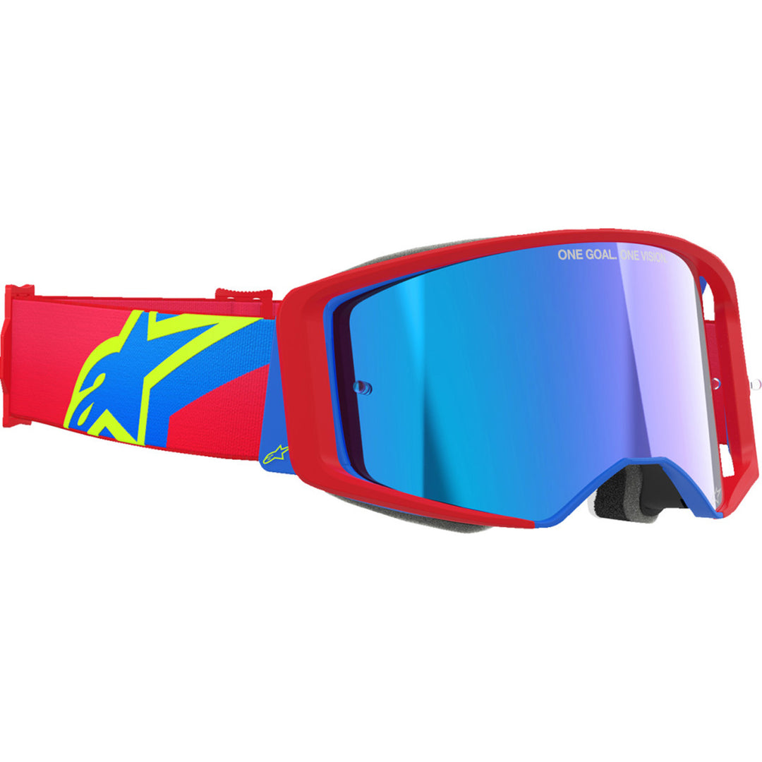 Alpinestars Supertech Corp Goggles - ABS Vision Mirrored Red/Blue - Blue Mirror - Front Right Side View