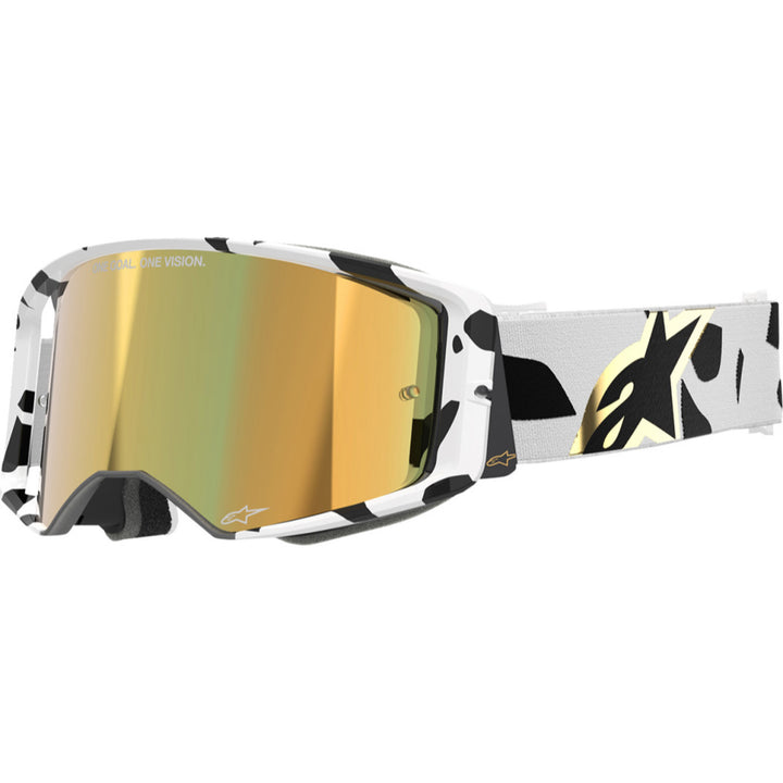 Alpinestars Supertech Corp Goggles - ABS Vision Mirrored White/Gold - Gold Mirror - Front Left Side View
