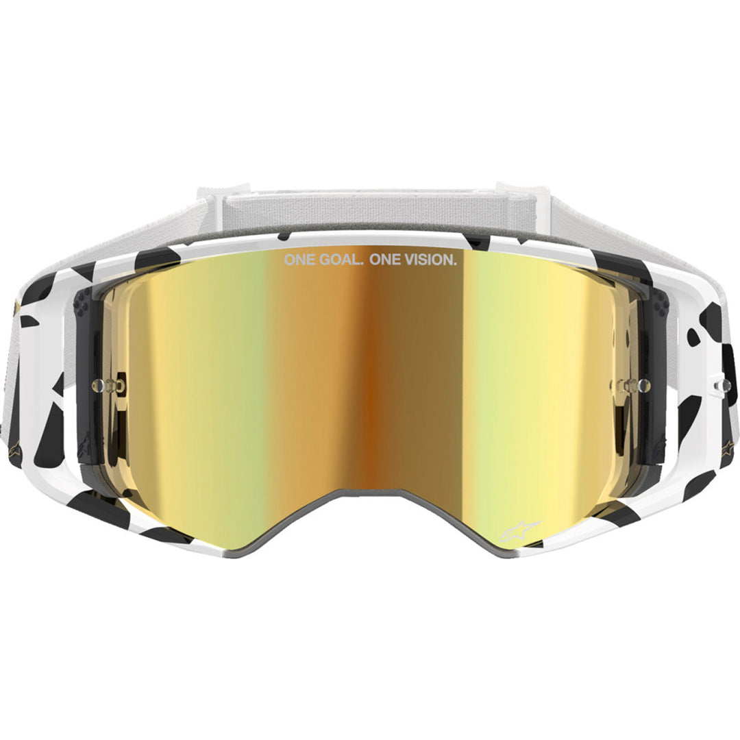Alpinestars Supertech Corp Goggles - ABS Vision Mirrored White/Gold - Gold Mirror - Front View