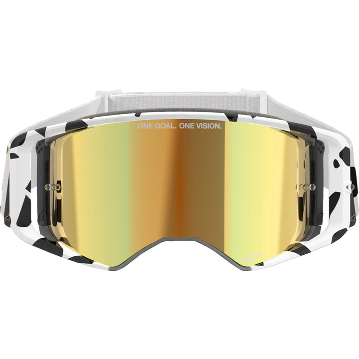 Alpinestars Supertech Corp Goggles - ABS Vision Mirrored White/Gold - Gold Mirror - Front View