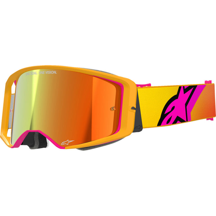 Alpinestars Supertech Corp Goggles - ABS Vision Mirrored Yellow/Pink - Red Mirror - Front Left Side View