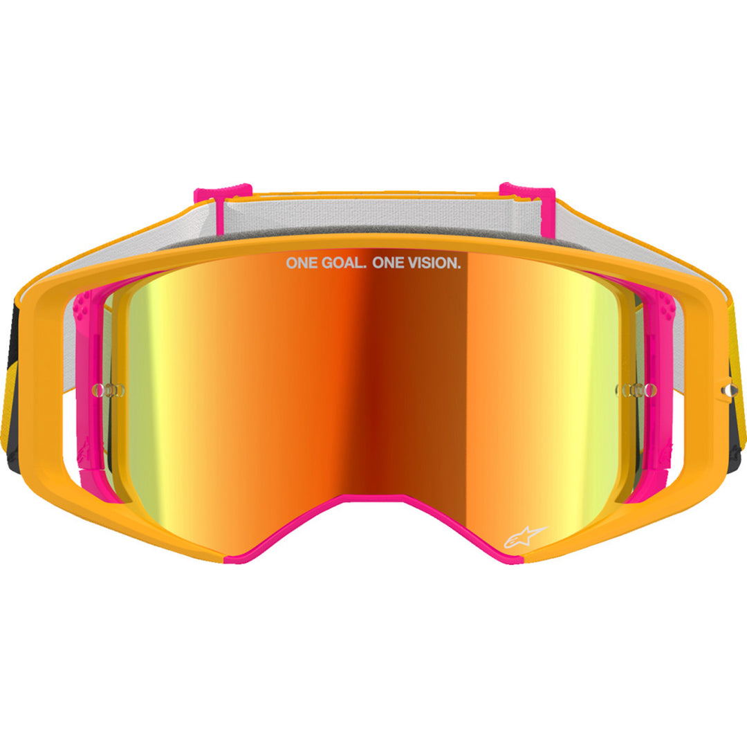 Alpinestars Supertech Corp Goggles - ABS Vision Mirrored Yellow/Pink - Red Mirror - Front View