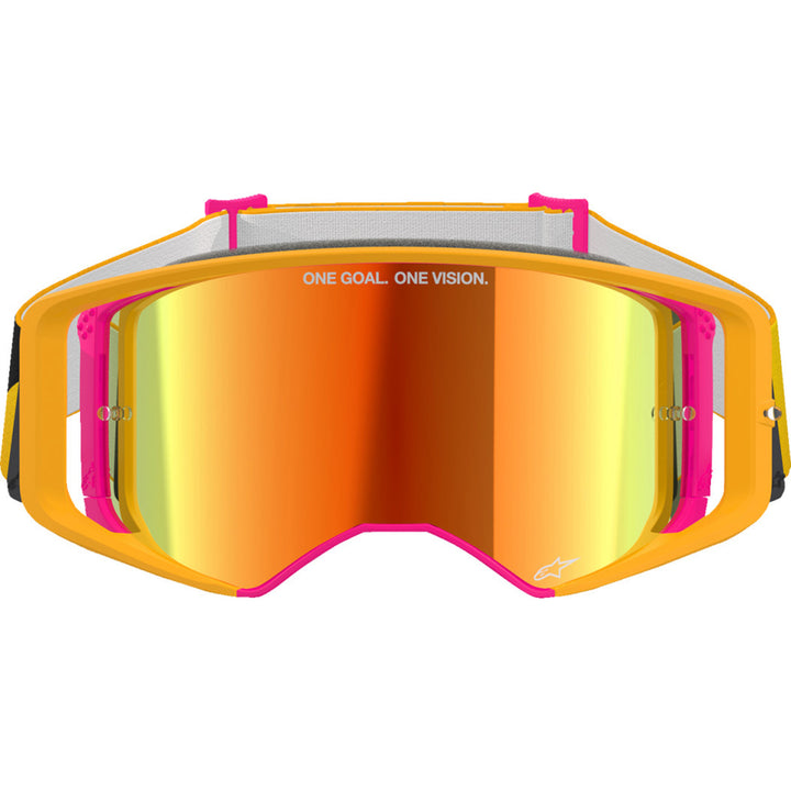 Alpinestars Supertech Corp Goggles - ABS Vision Mirrored Yellow/Pink - Red Mirror - Front View