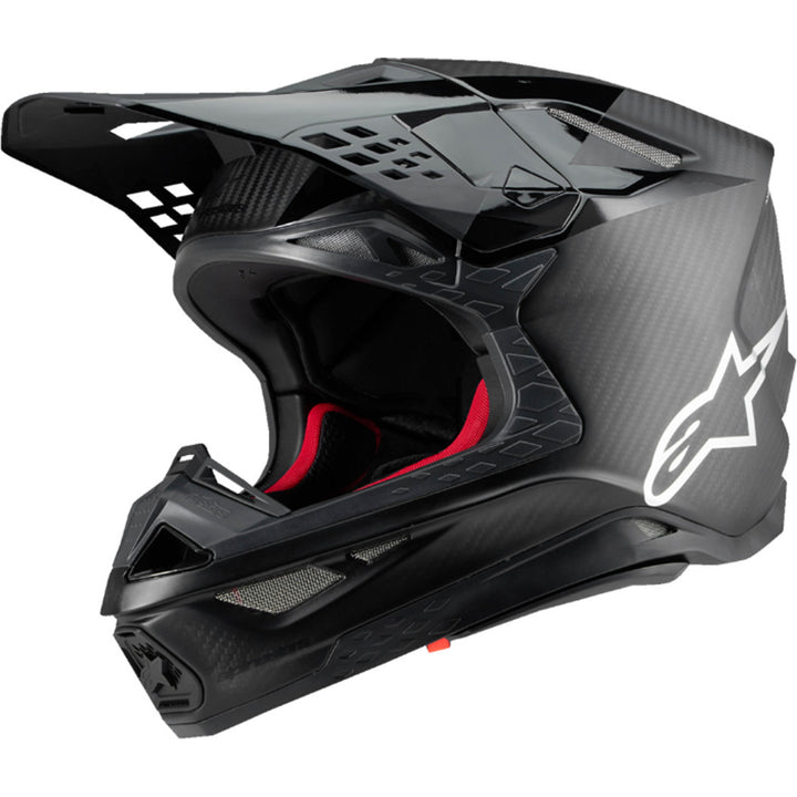 Alpinestars Supertech M10 Fame MIPS Helmet Black Carbon - Front Side View