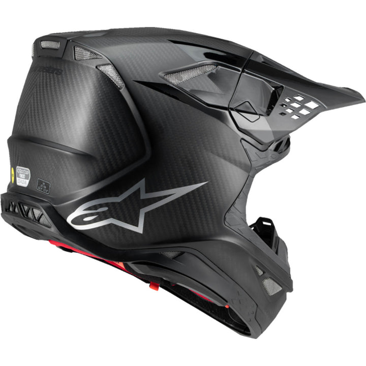 Alpinestars Supertech M10 Fame MIPS Helmet Black Carbon - Rear Side View