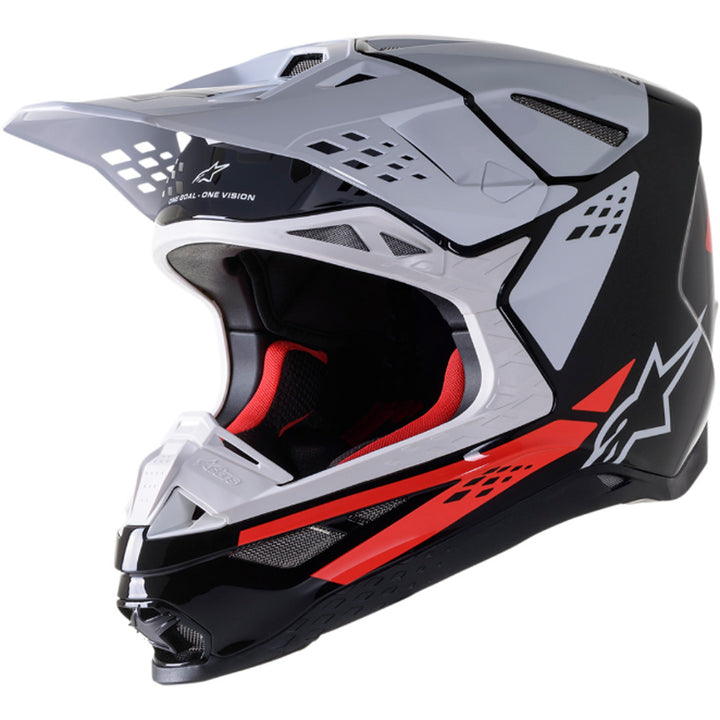 Alpinestars Supertech M8 Factory MIPS Helmet Black/White/Red - Front Side View