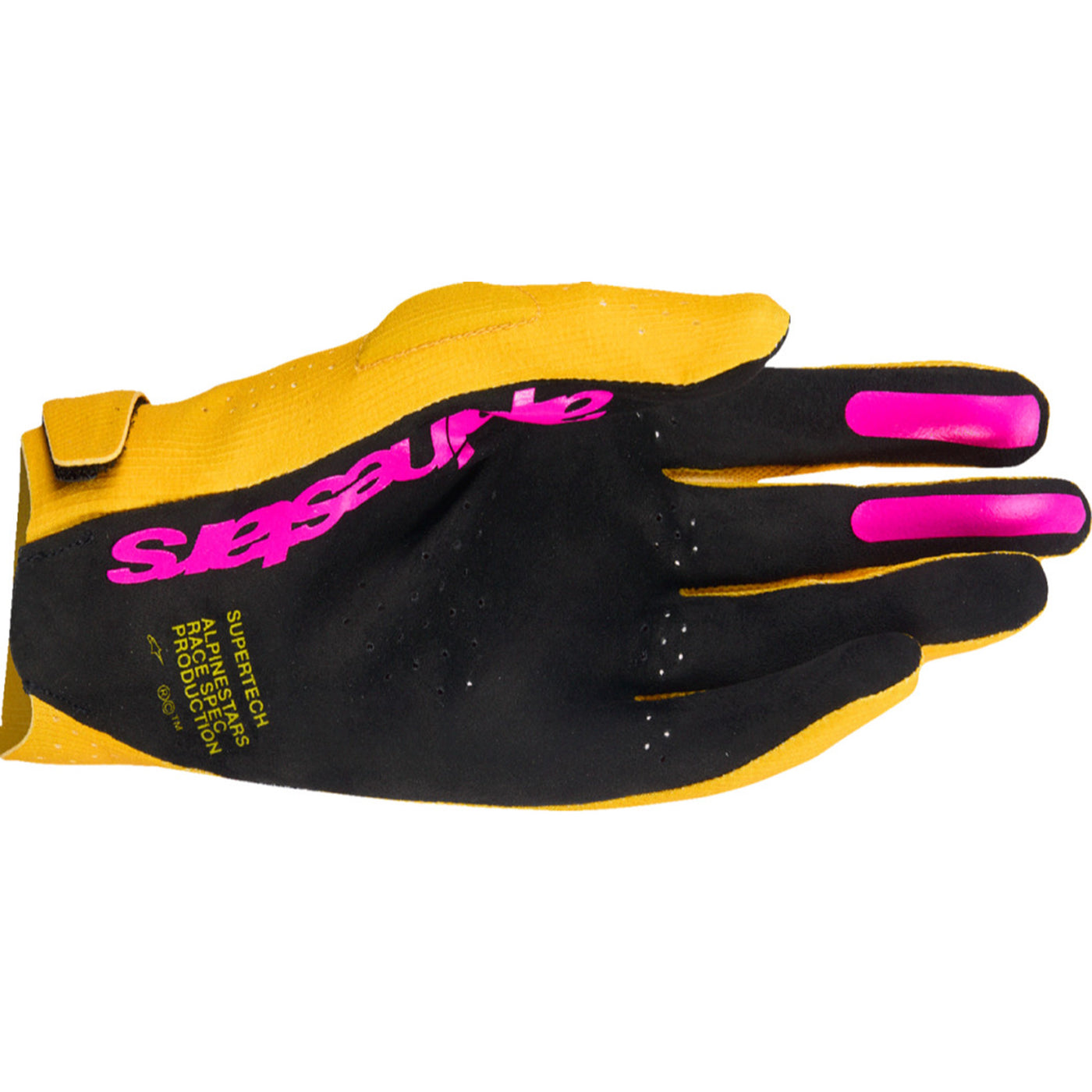 Alpinestars Supertech MX Gloves Gold/Black/Fluo Pink - Palm View