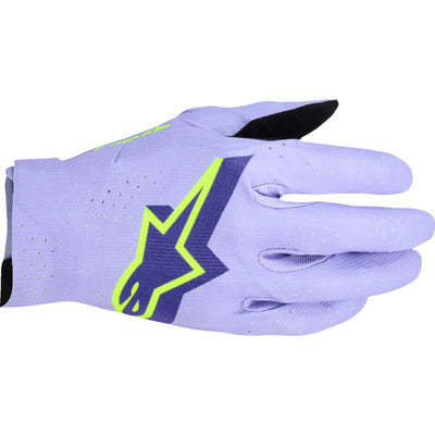 Alpinestars Supertech MX Gloves Lavender/Violet/Fluo Yellow - Back of Hand View