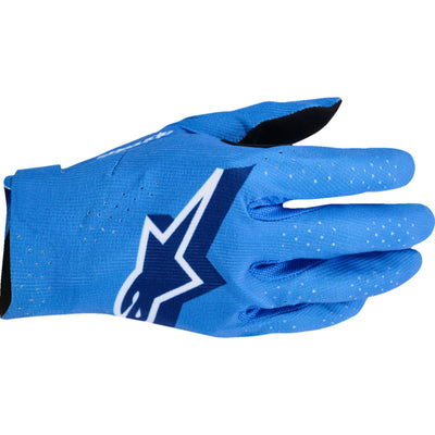 Alpinestars Supertech MX Gloves UCLA Blue/Deep Blue/White - Back of Hand View