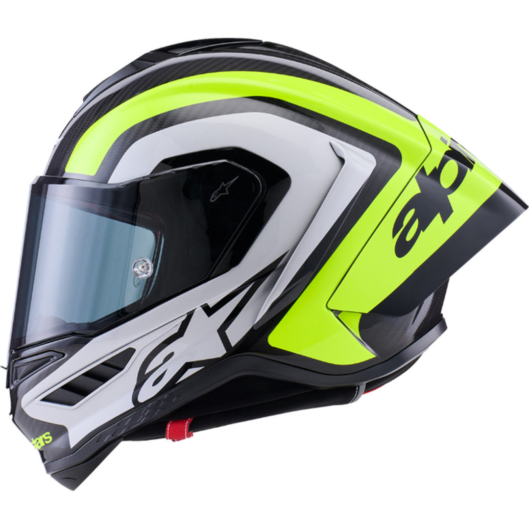 Alpinestars Supertech R10 Arius Helmet Gloss Black/Silver/Yellow Fluo - Left Side View