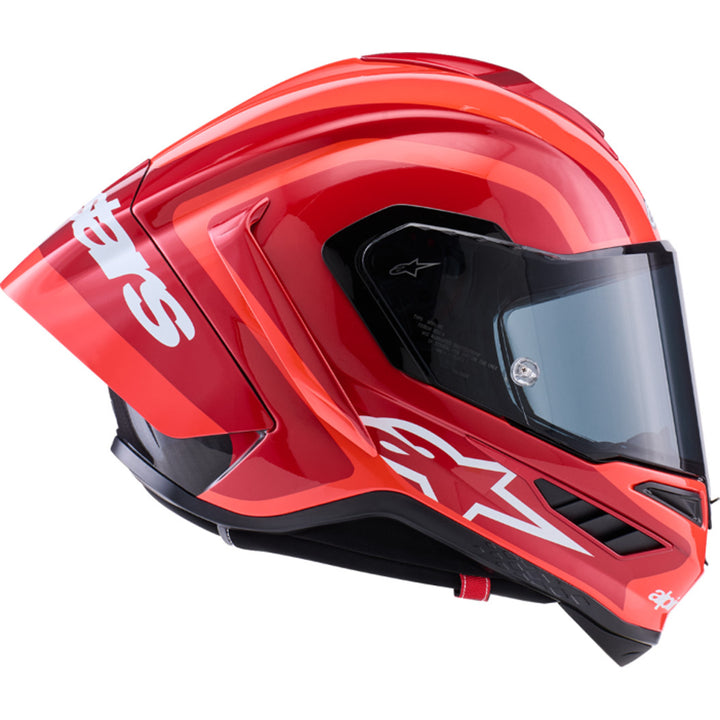 Alpinestars Supertech R10 Arius Helmet Gloss Black/White/Double Red - Right Side View