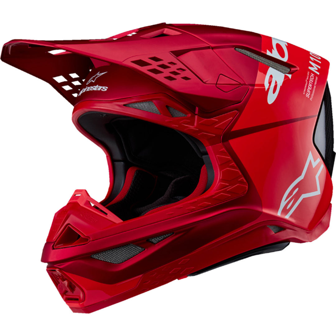 Alpinestars Supertech SM10 Flood MIPS Helmet Red Fluo/Red - Front Side View