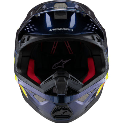 Alpinestars Supertech SM10 TLD Edition 25 MIPS Helmet Gloss Dark Blue/Orange/Yellow/Fluo Red - Front View