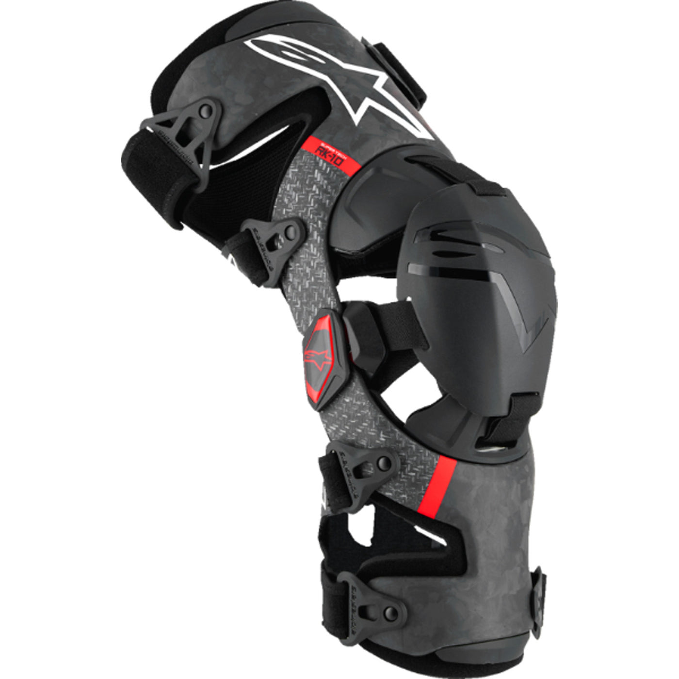 Alpinestars Supertech RK-10 Plasma Knee Braces Black/Red - Front View