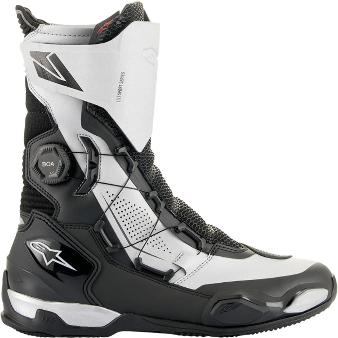 Alpinestars SP-X BOA Boots Black/Silver - Outer Side View