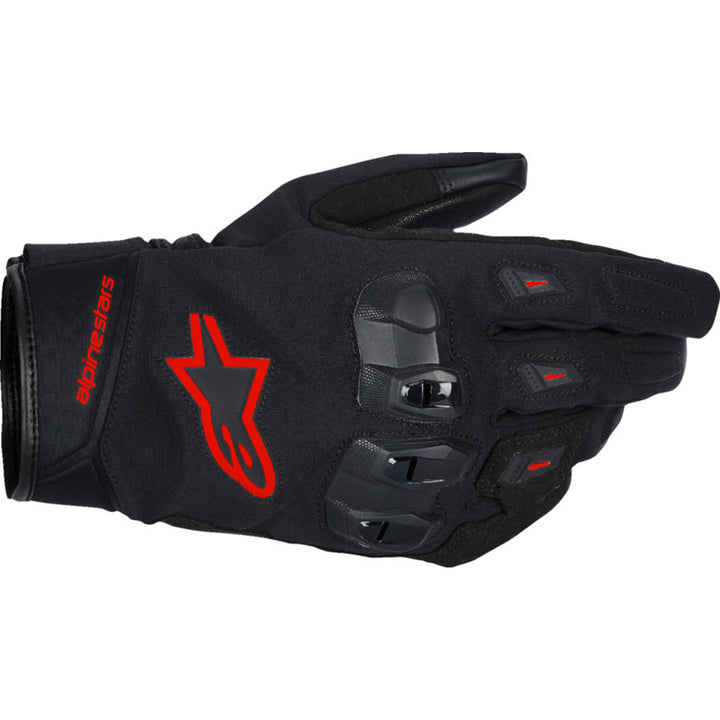 Alpinestars SP X Z WP Gloves Black/Fluo Red - Back of Hand View