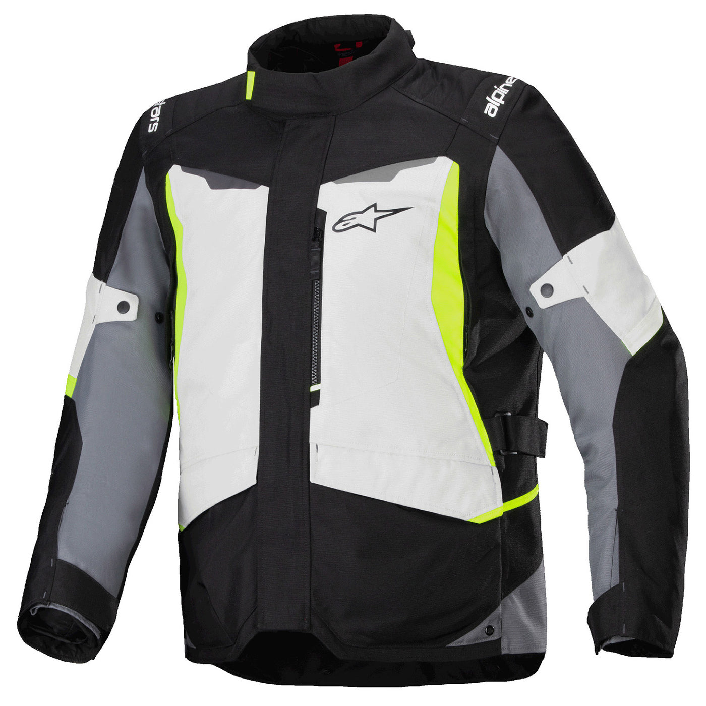 Alpinestars ST-1 Waterproof Jacket Ice Grey/Black/Yellow Fluo - Front View