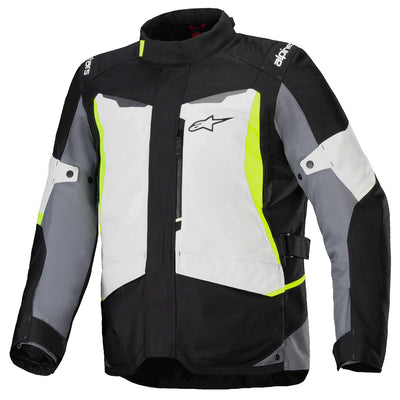 Alpinestars ST-1 Waterproof Jacket Ice Grey/Black/Yellow Fluo - Front View