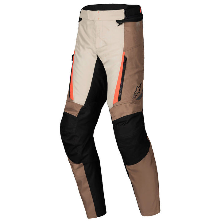 Alpinestars ST-1 Waterproof Pants Khaki Sand/Black/Red Fluo - Front View