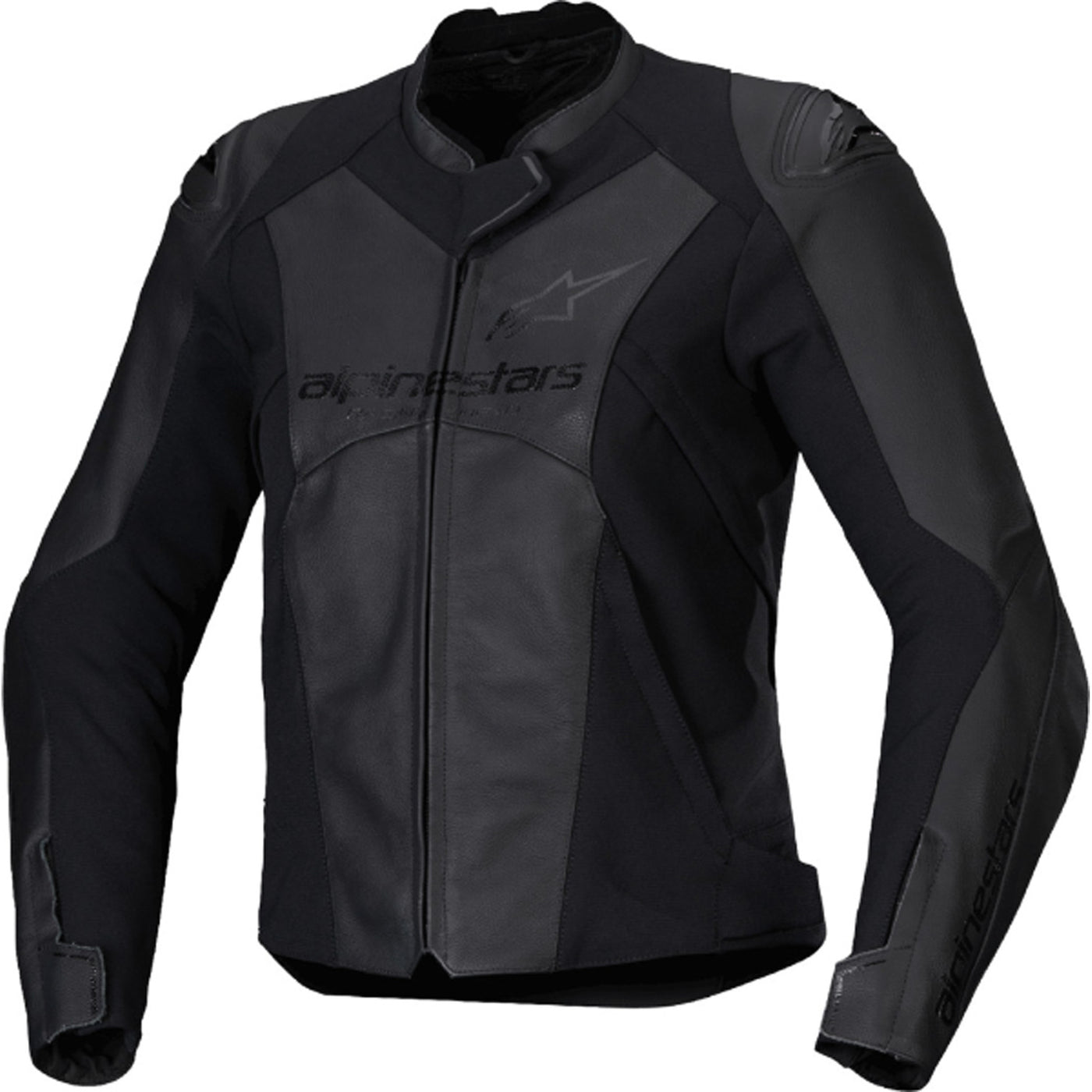 Alpinestars Stella Faster V3 Leather Jacket Black/Black - Front View