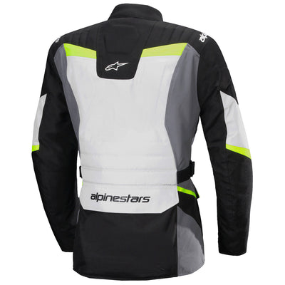 Alpinestars Stella ST-1 Waterproof Jacket Ice Grey/Black/Yellow Fluo - Rear View