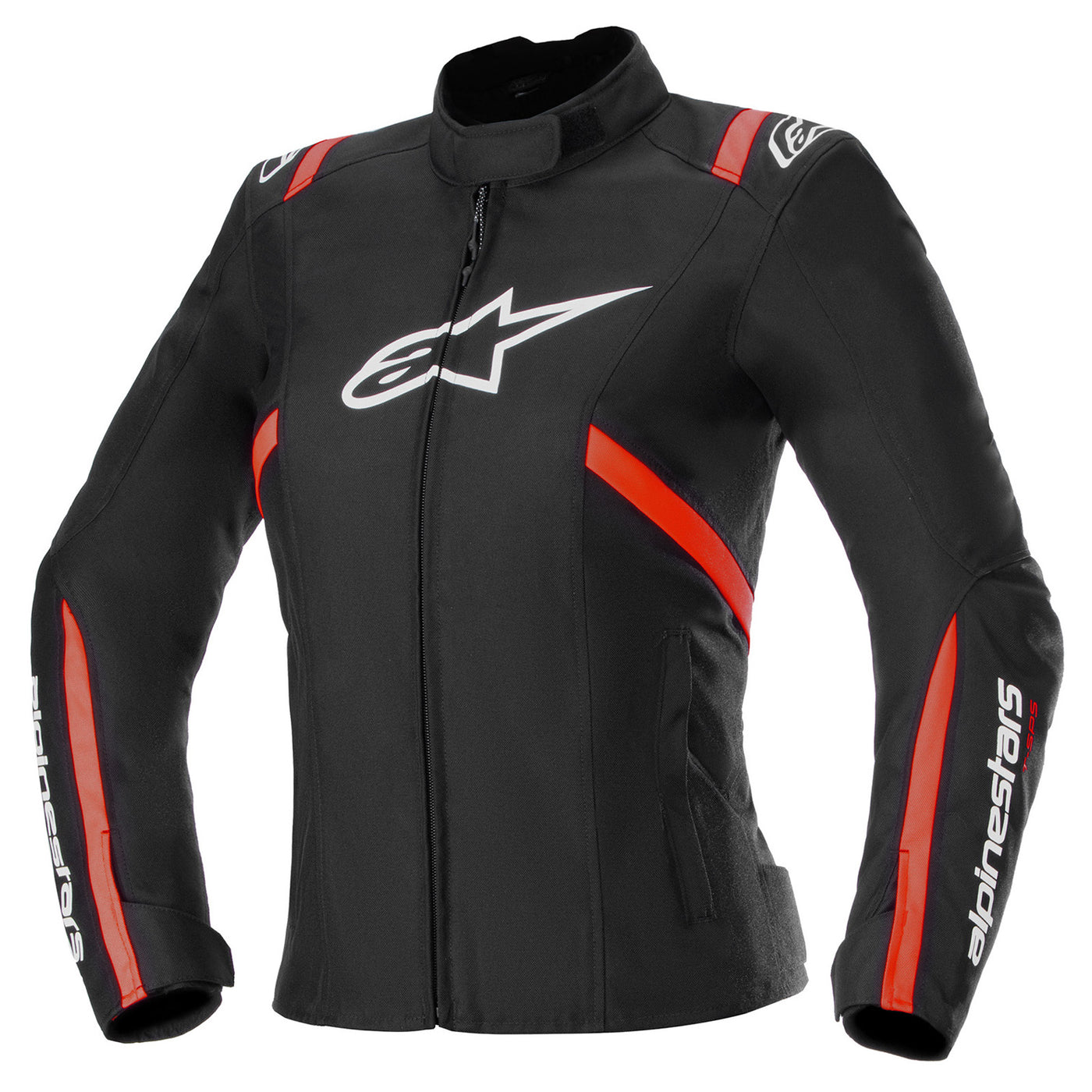 Alpinestars Stella T-SPS V2 Waterproof Jacket Black/White/Red Fluo - Front View