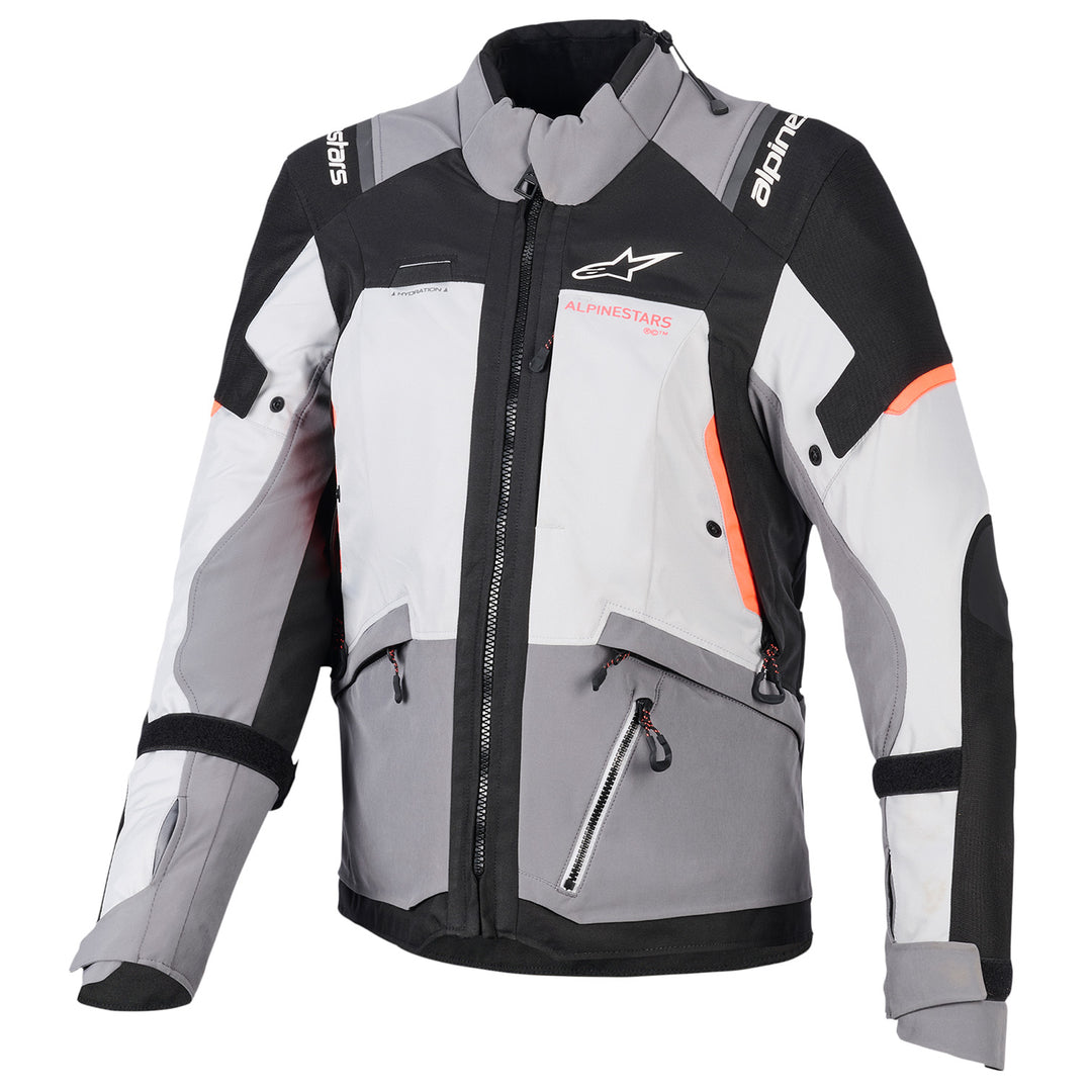 Alpinestars Stella Andes V4 Drystar Jacket Dark Gray/Ice Gray Black/Coral - Front View