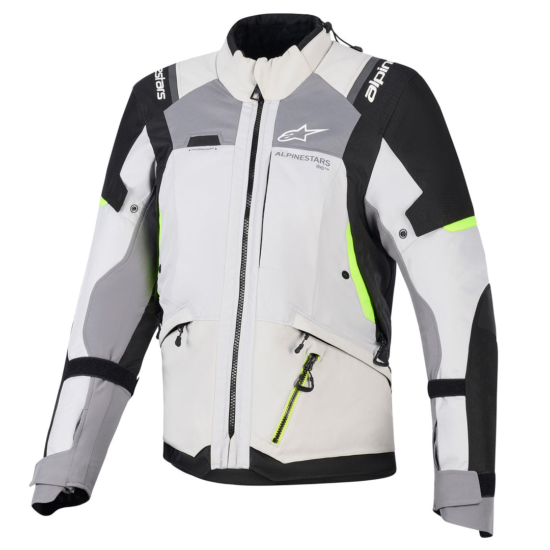 Alpinestars Stella Andes V4 Drystar Jacket Dark Gray/Ice Gray Black/Yellow Fluo - Front View