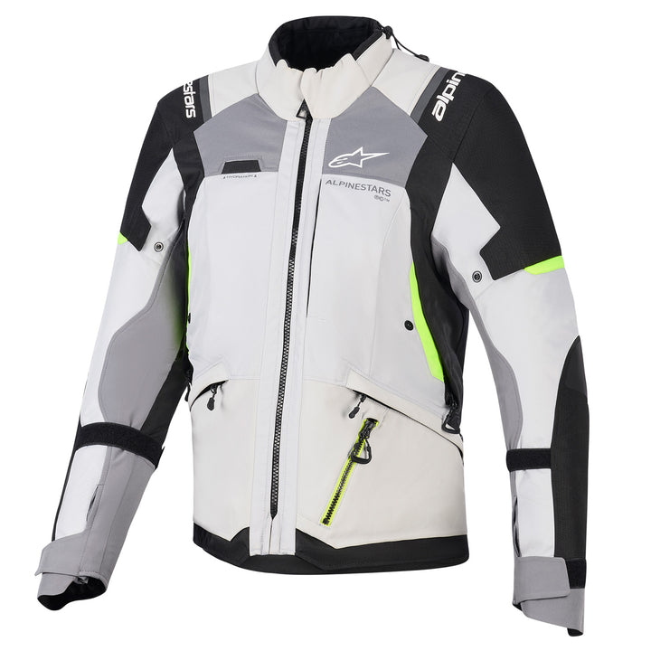 Alpinestars Stella Andes V4 Drystar Jacket Dark Gray/Ice Gray Black/Yellow Fluo - Front View