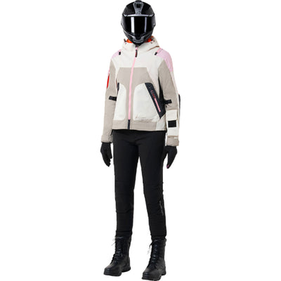 Alpinestars Stella Molly Air Jacket Sand/Pink/Almond - Full Front View of Model Wearing Jacket