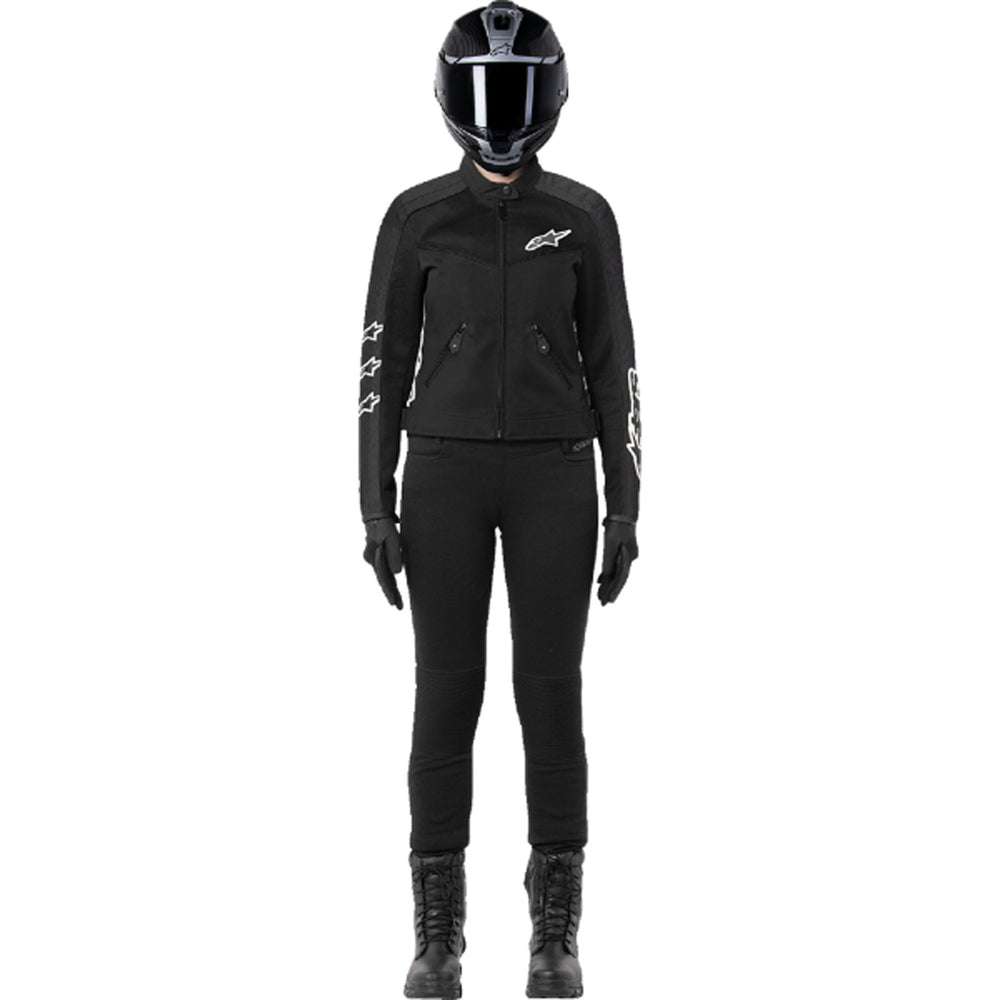 Alpinestars Stella T-Dyno Air Jacket Black - Full Front View of Model Wearing Jacket