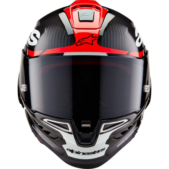 Alpinestars Supertech R10 Element Helmet Carbon/Red/White - Front View