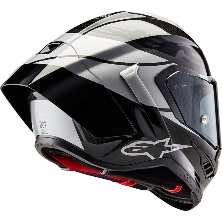 Alpinestars Supertech R10 Element Helmet Carbon/Silver/Black - Rear Right Side View