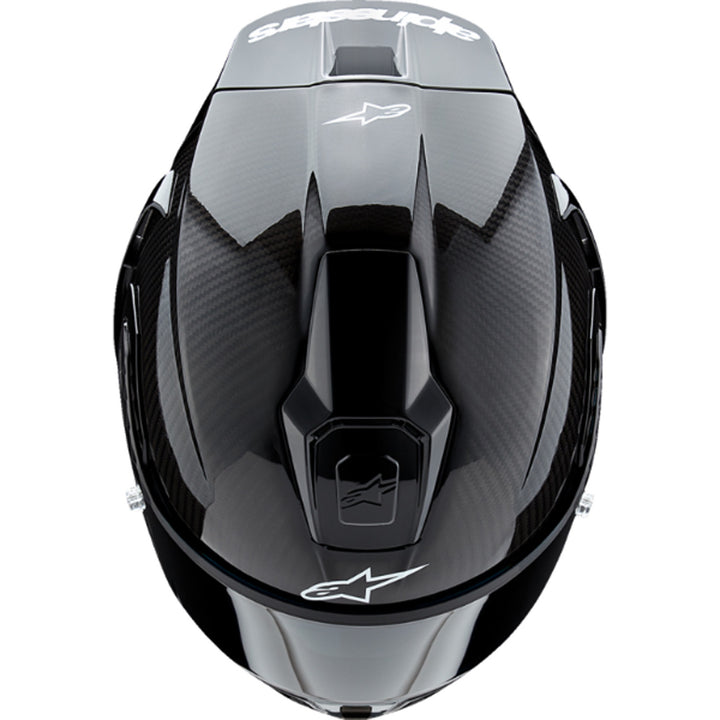 Alpinestars Supertech R10 Solid Helmet Carbon Black - Top Down View