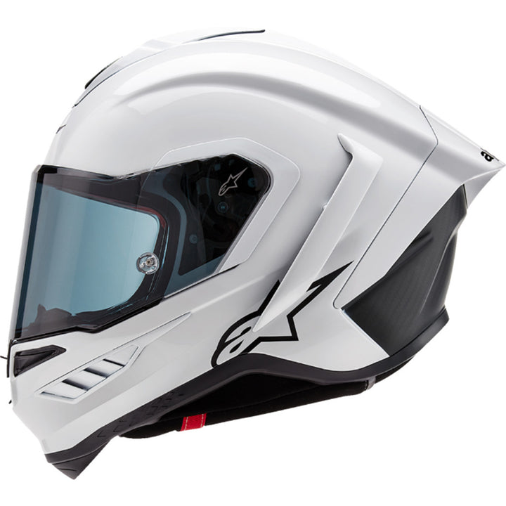 Alpinestars Supertech R10 Solid Helmet Gloss White - Left Side View