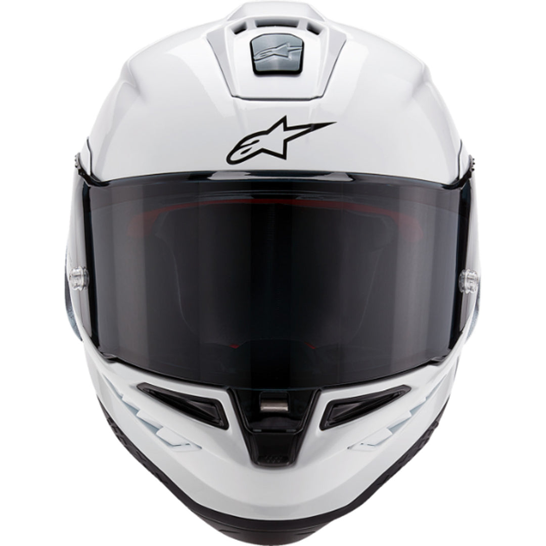 Alpinestars Supertech R10 Solid Helmet Gloss White - Front View