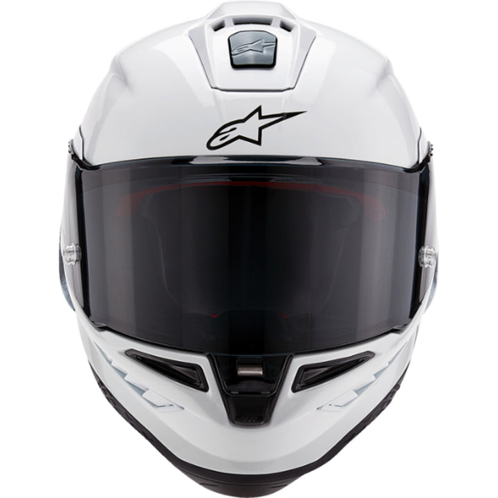 Alpinestars Supertech R10 Solid Helmet Gloss White - Front View