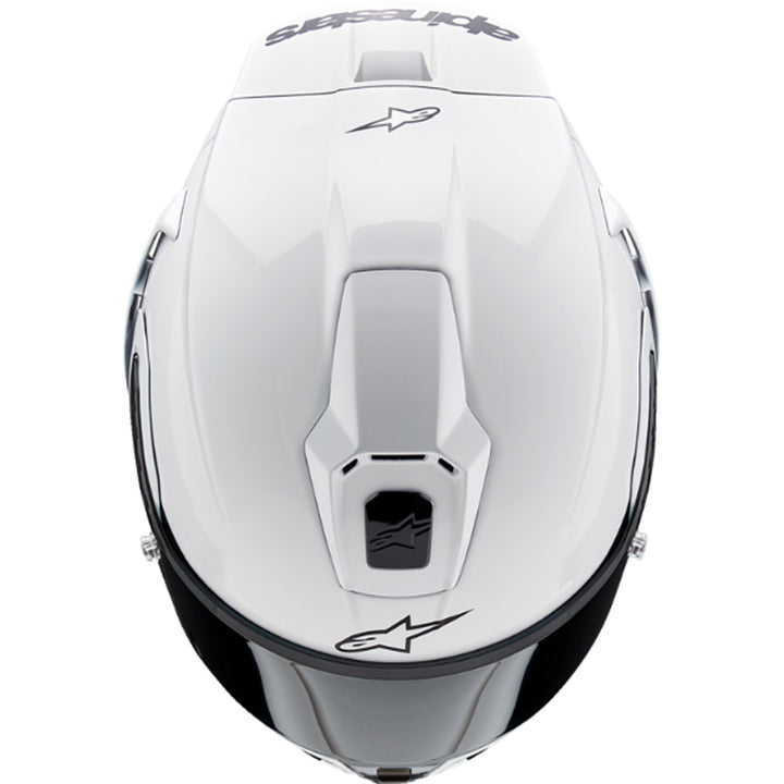 Alpinestars Supertech R10 Solid Helmet Gloss White - Top Down View